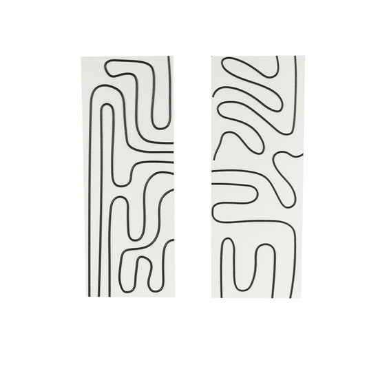 White Wood Geometric Decorative Wall Art with Black Accents