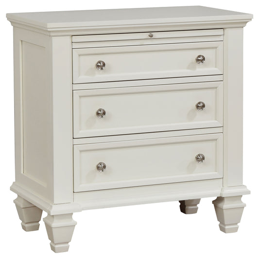 Sandy White Night Stand Cream White