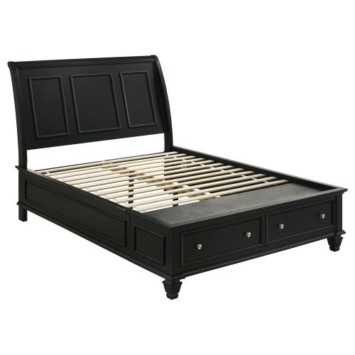 Sandy Beach Queen Storage Sleigh Bed White