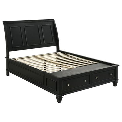 Sandy Beach Queen Storage Sleigh Bed White