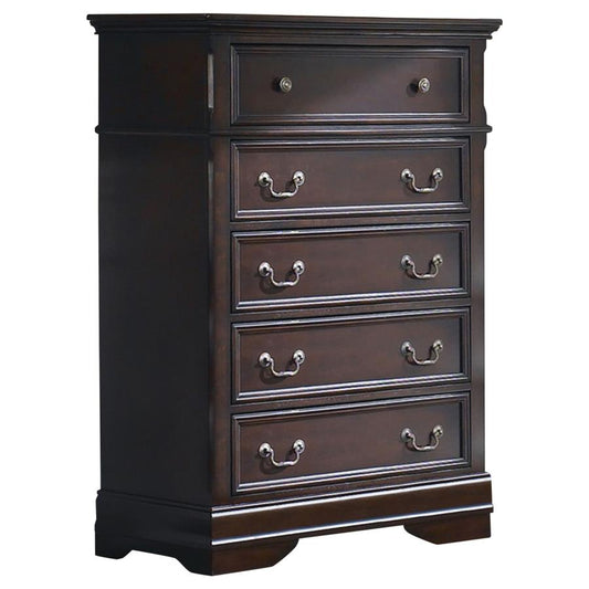 Cambridge 5-Drawer Rectangular Chest Cappuccino