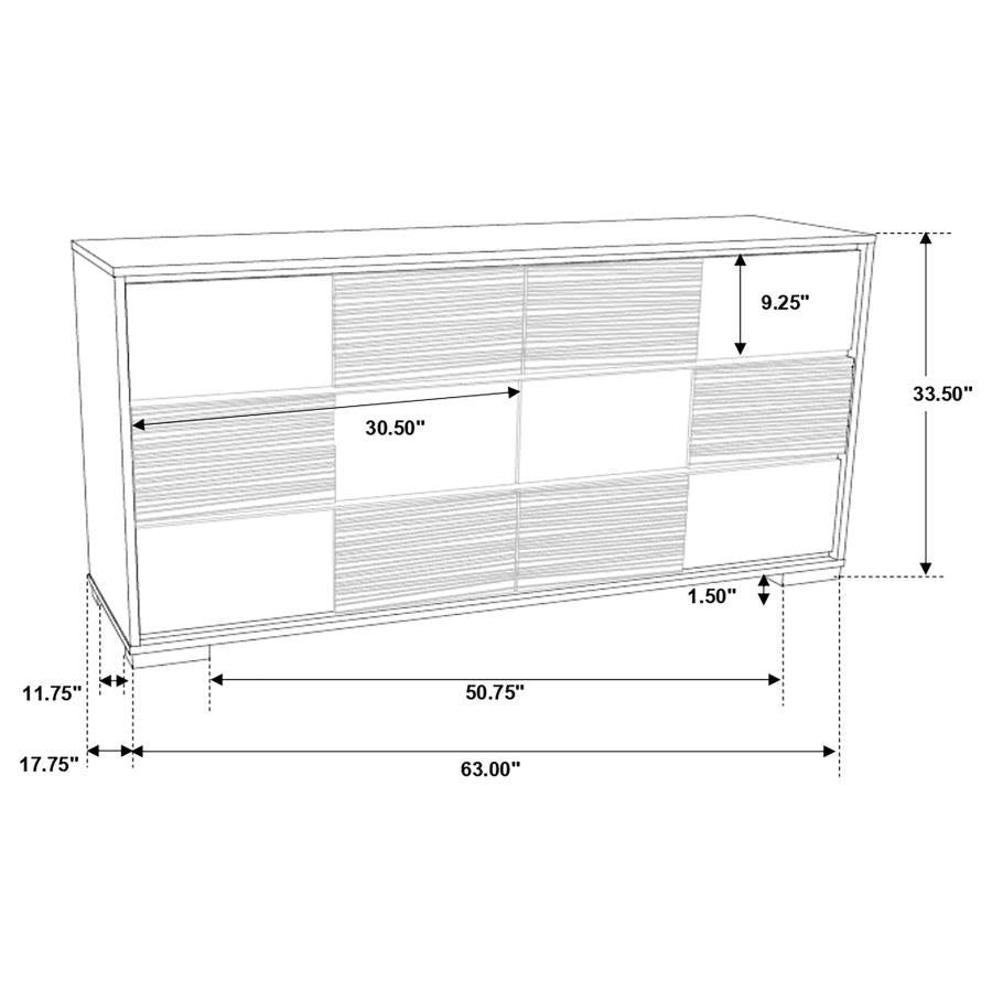 Blacktoft 6-Drawer Dresser Black