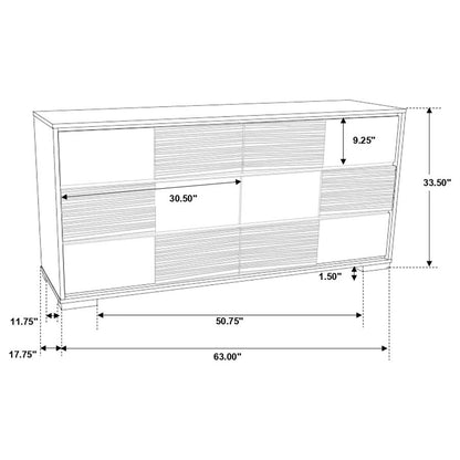 Blacktoft 6-Drawer Dresser Black