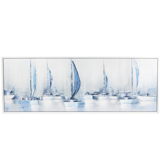 FRAMED CANVAS ART BOATS