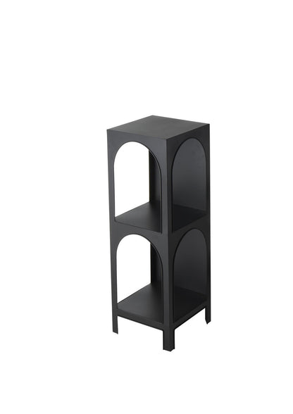 Black Metal 2 and 3 Shelf Storage Shelving Unit with Arched Openings