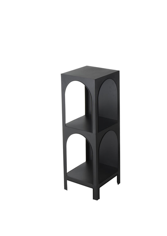 Black Metal 2 and 3 Shelf Storage Shelving Unit with Arched Openings