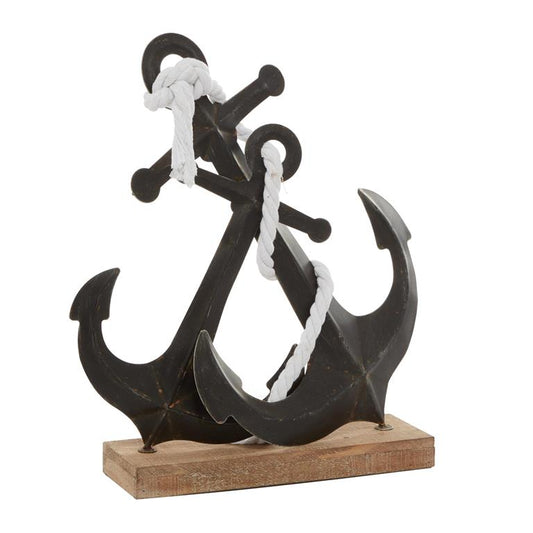 Black Metal Anchor Decorative Sculpture