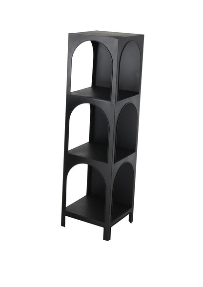 Black Metal 2 and 3 Shelf Storage Shelving Unit with Arched Openings