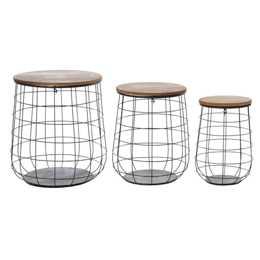 Black Metal Caged Decorative and Functional Storage Basket