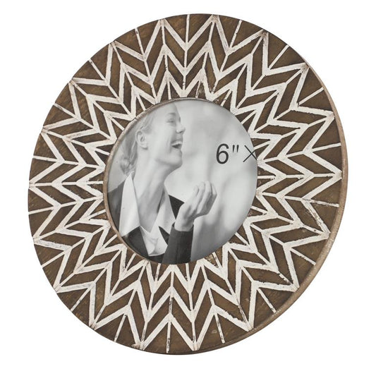 Brown Wood Handmade Ornate Photo Frame,