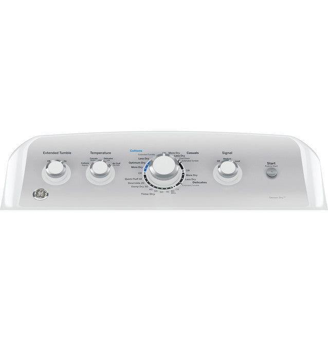 GE® 7.2 cu. ft. Capacity aluminized alloy drum Electric Dryer with Sensor Dry