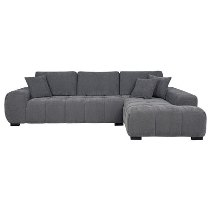 Octavia Tufted 2-Piece Sectional Chaise Sofa Amber