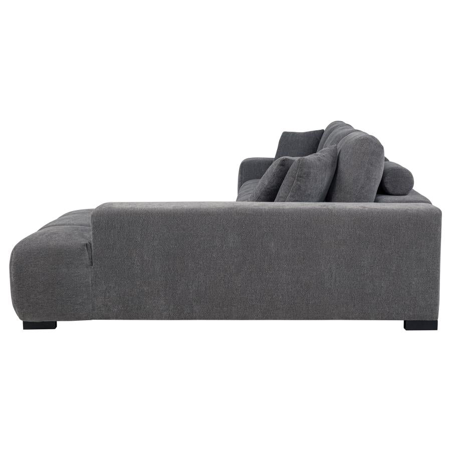 Octavia Tufted 2-Piece Sectional Chaise Sofa Amber