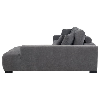 Octavia Tufted 2-Piece Sectional Chaise Sofa Amber