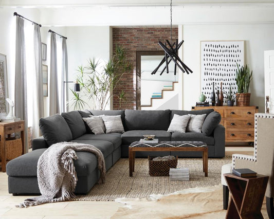 Serene 6-Piece Upholstered Modular Sectional Charcoal