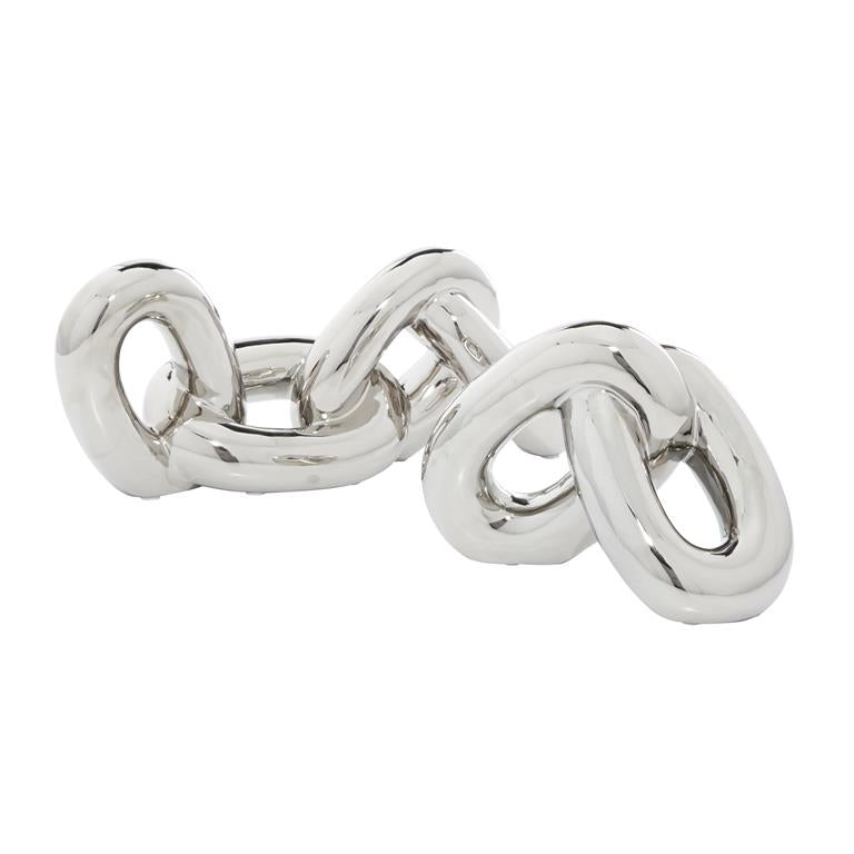 CosmoLiving by Cosmopolitan  Porcelain Ceramic Chain Decorative Sculpture