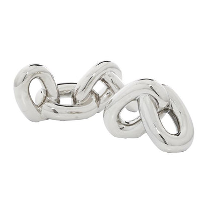 CosmoLiving by Cosmopolitan  Porcelain Ceramic Chain Decorative Sculpture