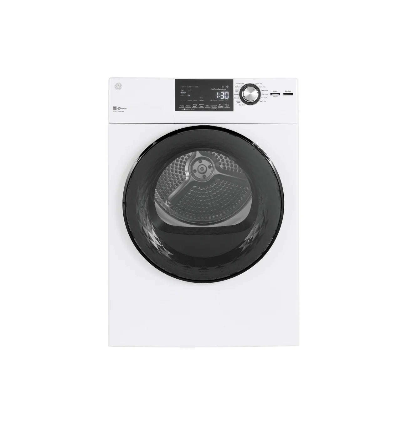 GE® 24" 4.3 Cu.Ft. Front Load Vented Electric Dryer with Stainless Steel Basket