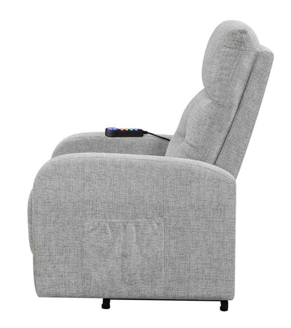 Howie Tufted Upholstered Power Lift Recliner Grey