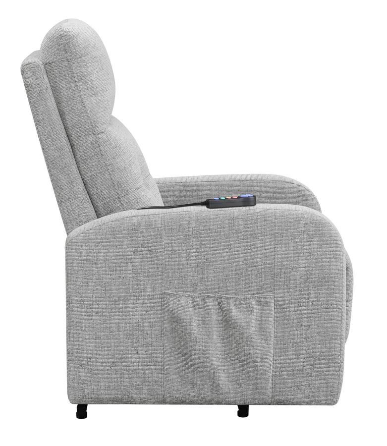 Howie Tufted Upholstered Power Lift Recliner Grey