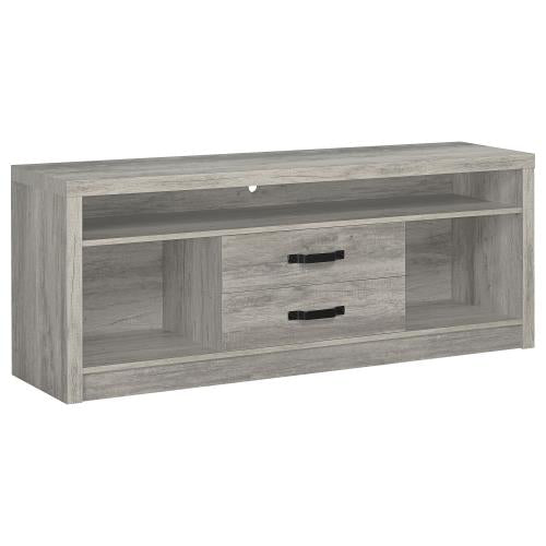 Burke 2-drawer Engineered Wood 59-inch TV Stand Grey Driftwood