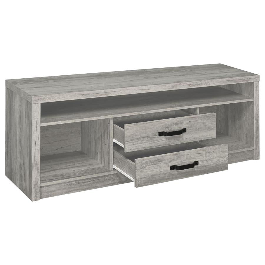 Burke 2-drawer Engineered Wood 59-inch TV Stand Grey Driftwood