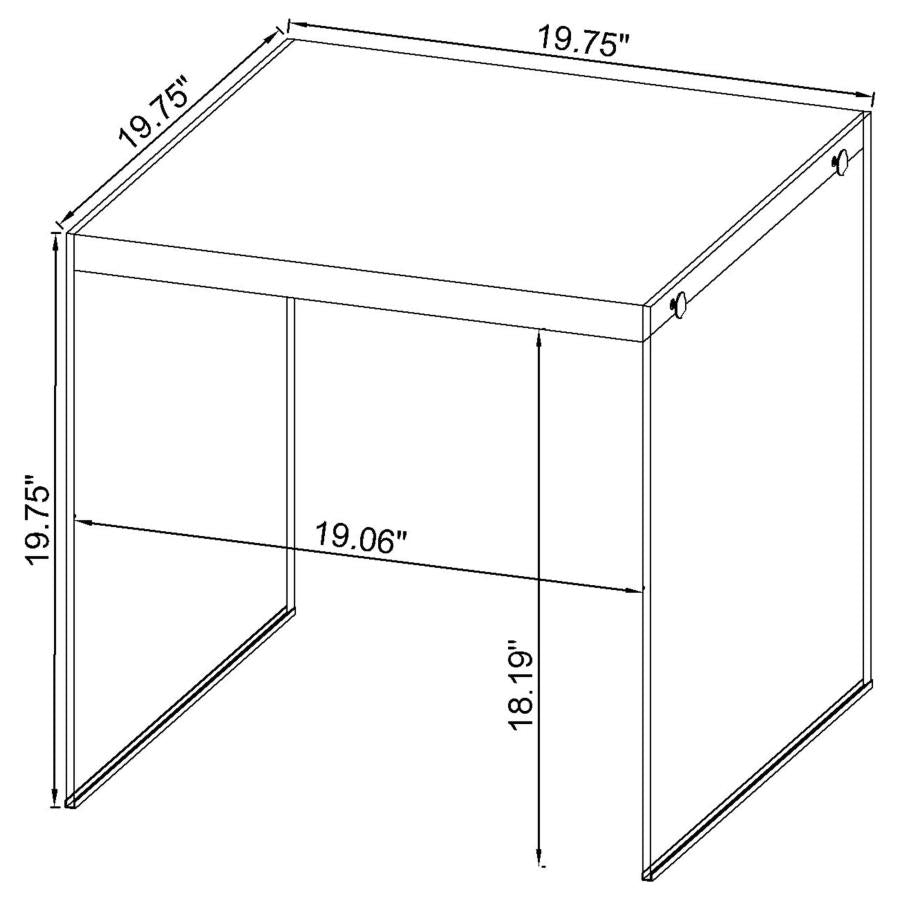 Opal 2-piece Coffee and End Table Set White High Gloss