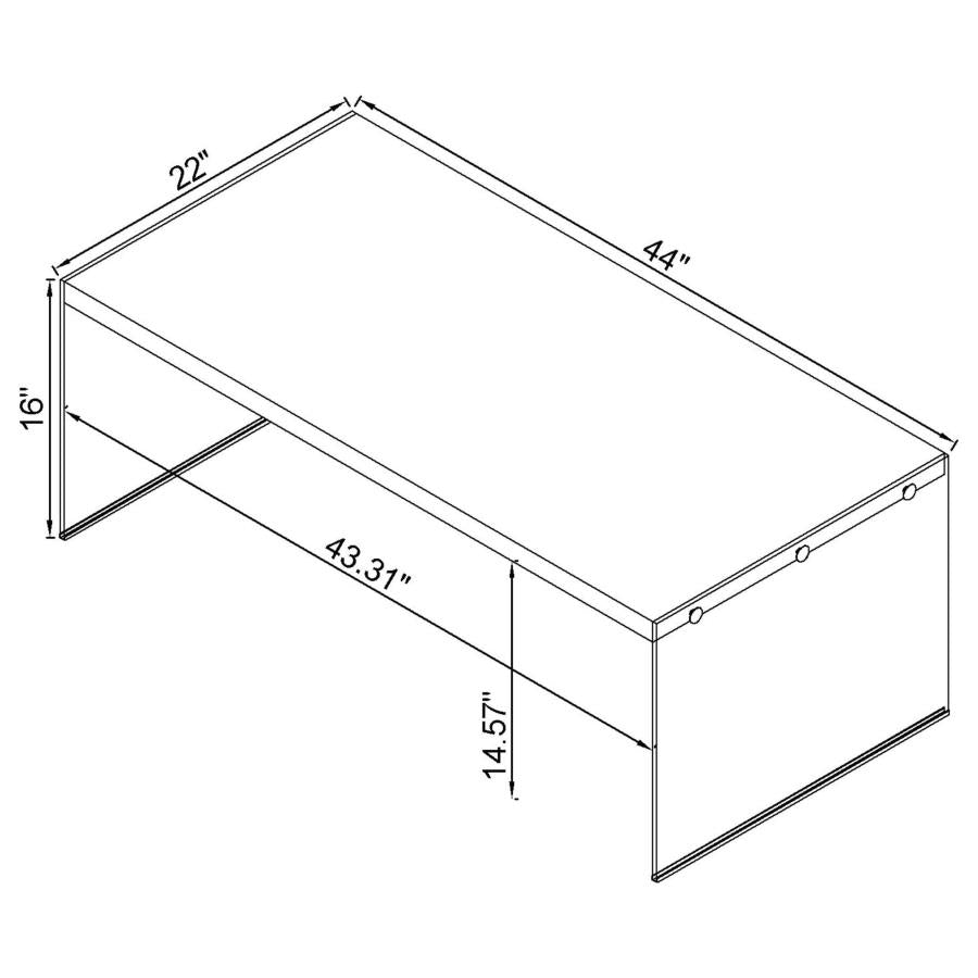 Opal 2-piece Coffee and End Table Set White High Gloss