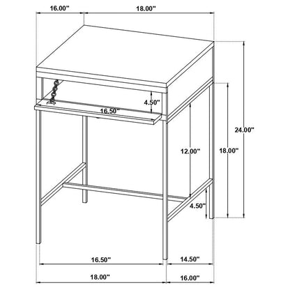 Stephie 1-drawer Rectangular End Table Honey Brown