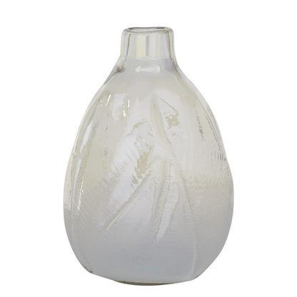 COSMOLIVING BY COSMOPOLITAN GOLD GLASS HANDMADE BLOWN VASE, 11" X 11" X 16"