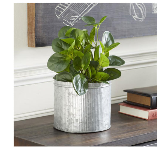 GREEN FAUX FOLIAGE EUCALYPTUS INDOOR OUTDOOR ARTIFICIAL PLANT WITH BLACK ROUND POT, 10" X 7" X 13"