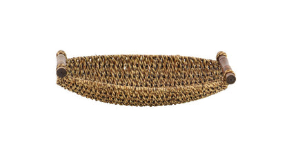 BROWN METAL HANDMADE STORAGE BASKET WITH HANDLES