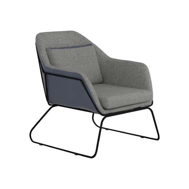 Cody Metal Sled Leg Accent Chair Grey And Blue