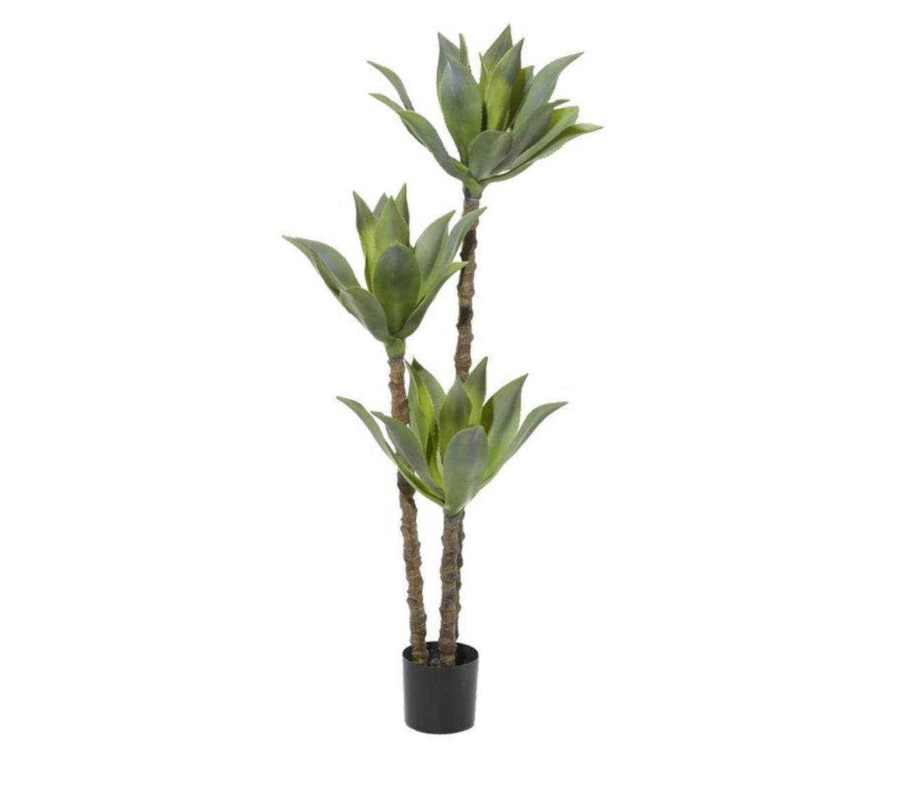 GREEN FAUX FOLIAGE DRACAENA ARTIFICIAL TREE WITH BLACK PLASTIC POT, 19" X 23" X 60"
