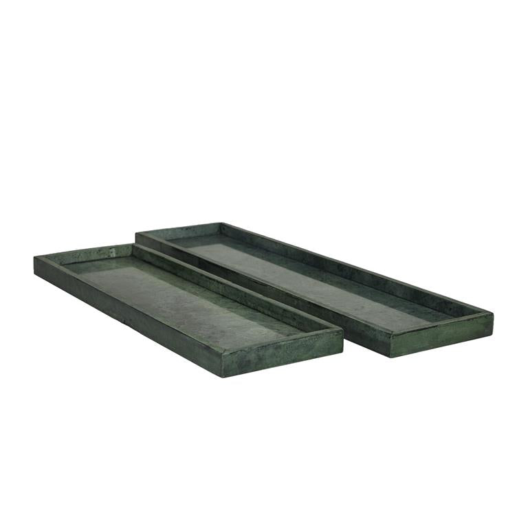 Cosmopolitan Green Marble Living Room Decor Tray with Raised Border