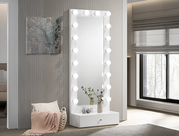 LUXO TALL LIGHTED VANITY W/DRAWER AND SHELF B4852