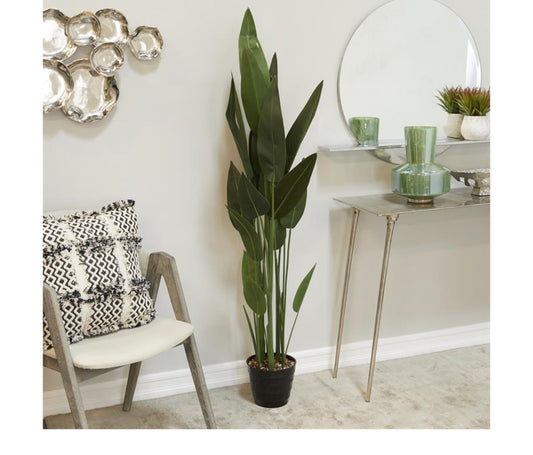 GREEN FAUX FOLIAGE BIRD OF PARADISE ARTIFICIAL PLANT WITH