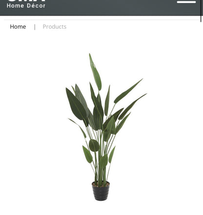 GREEN FAUX FOLIAGE BIRD OF PARADISE ARTIFICIAL PLANT WITH