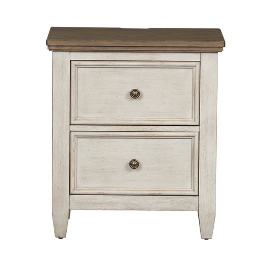 Haylee 26'' W 2 Drawer Nightstand w/ USB Charging Ports