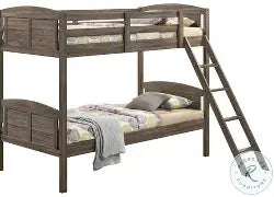 Flynn Weathered Brown Twin over Twin Bunk Bed