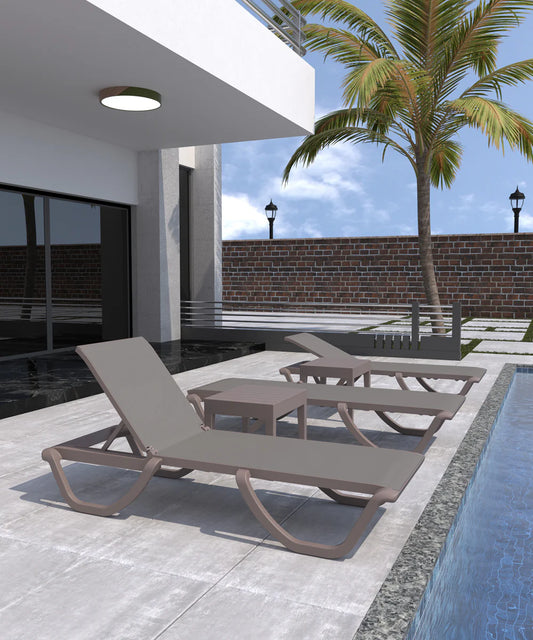 Florence Chaise Lounger Cappuccino Sling