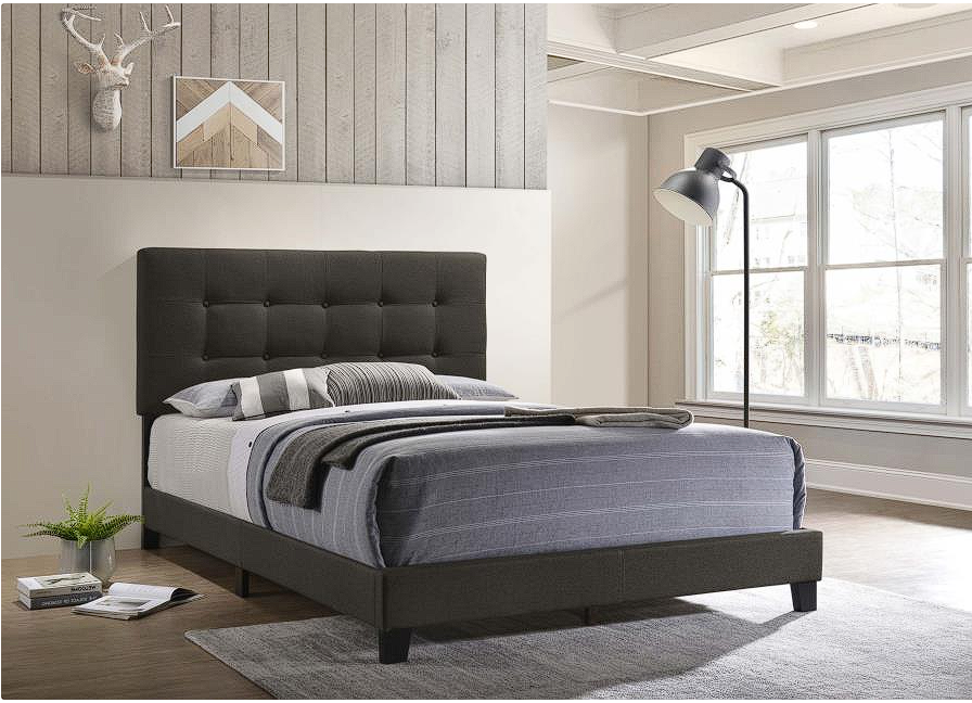 Mapes Tufted Upholstered Queen Bed Charcoal