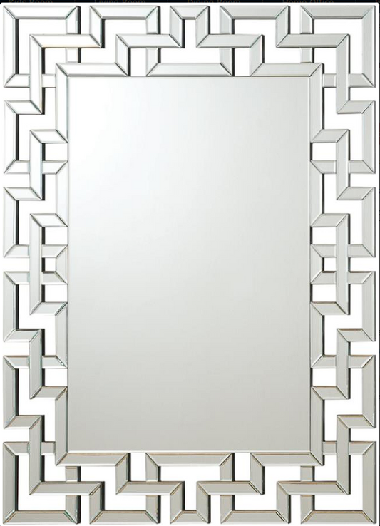 Forman Interlocking Greek Frameless Wall Mirror Silver