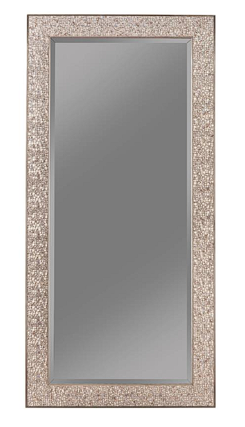 Rollins Rectangular Floor Mirror Silver Sparkle