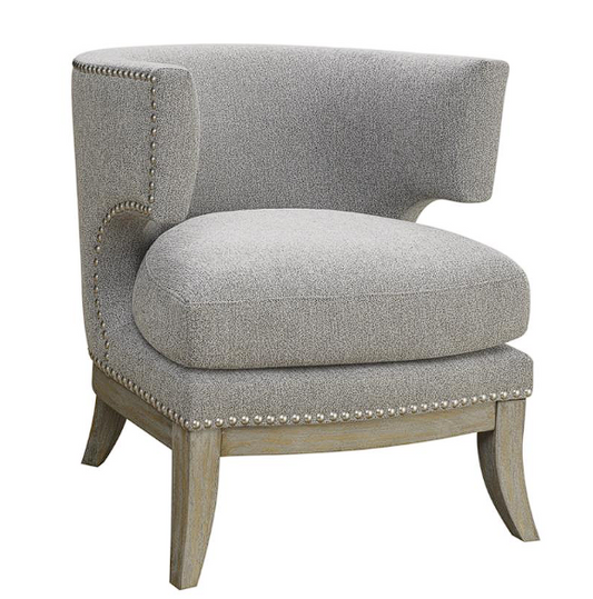 Jordan Dominic Barrel Back Accent Chair Grey and Weathered Grey