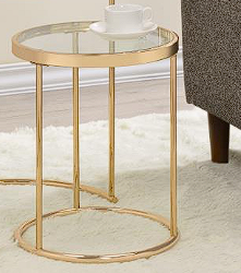 Maylin 2-piece Round Glass Top Nesting Tables Gold