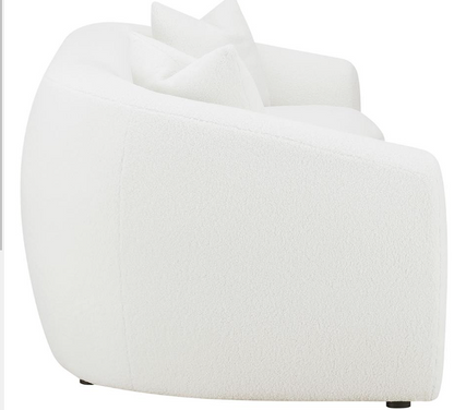 Isabella 2-piece Upholstered Tight Back Living Room Set White