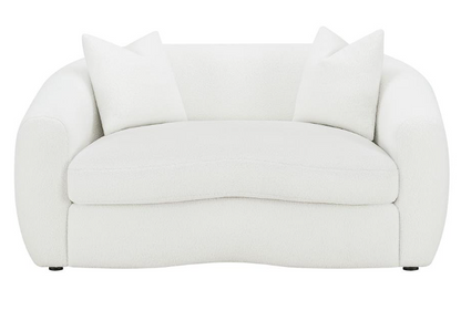 Isabella 2-piece Upholstered Tight Back Living Room Set White