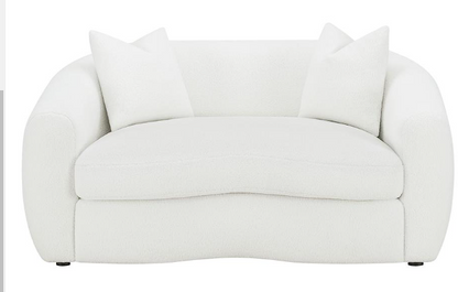 Isabella 2-piece Upholstered Tight Back Living Room Set White