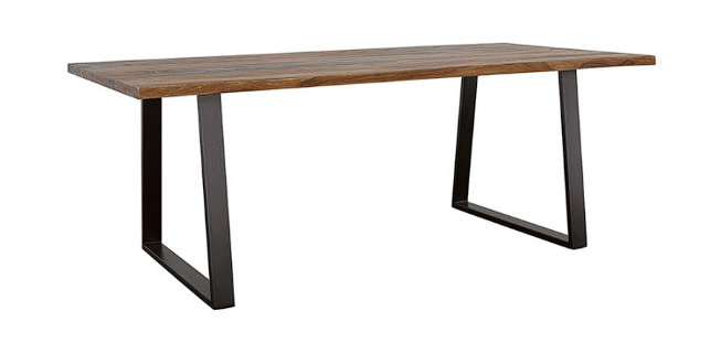 Ditman Live Edge Dining Table Grey Sheesham and Black